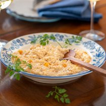 Risotto mit getrockneten Aprikosen und Aprikosensenf