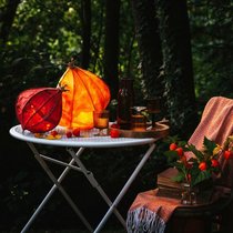Der Natur abgeguckt: Die Laternen erinnern an eine Physalis. Doch unsere Variante leuchtet im Dunkeln.