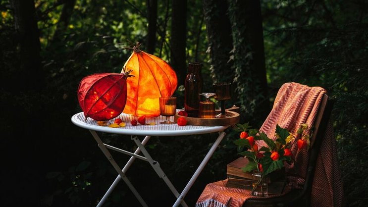 Der Natur abgeguckt: Die Laternen erinnern an eine Physalis. Doch unsere Variante leuchtet im Dunkeln.