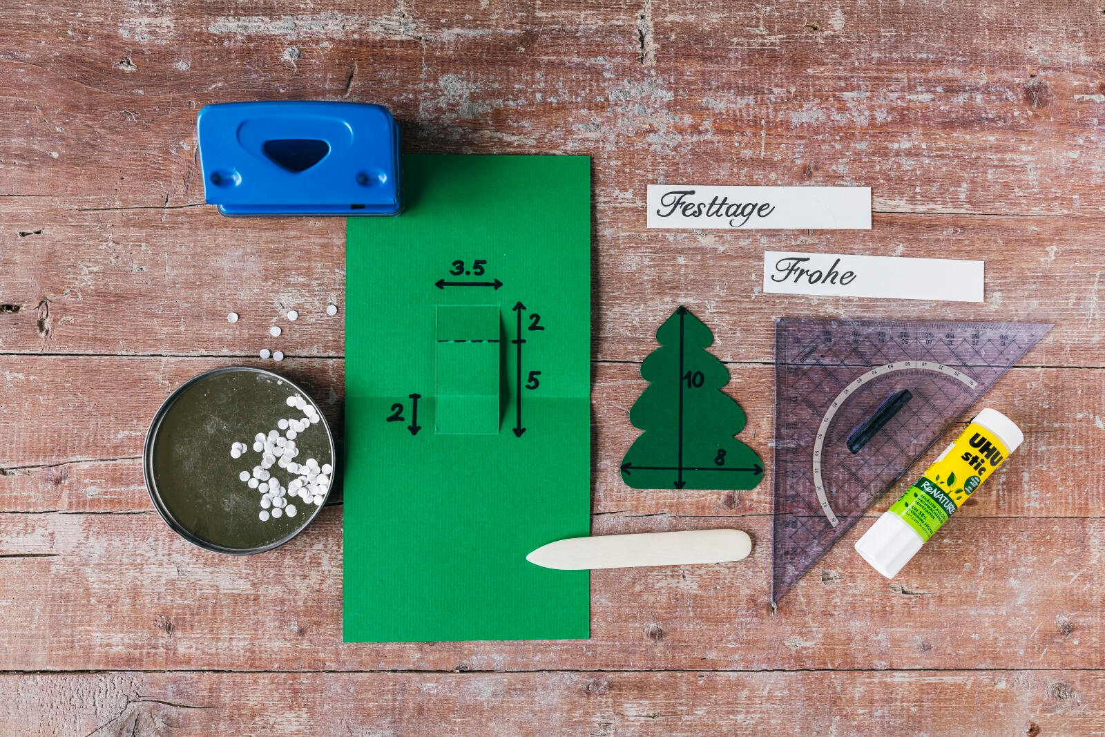 3D-Karte Weihnachtsbaum Materialliste