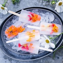 Essbare Blüten wie Ringelblumen und Kapuzinerkresse kommen in der selbst gemachten Glace wunderschön zur Geltung. Eine tolle Idee auch, um ein Sommerbuffet zu schmücken und frisch zu halten.